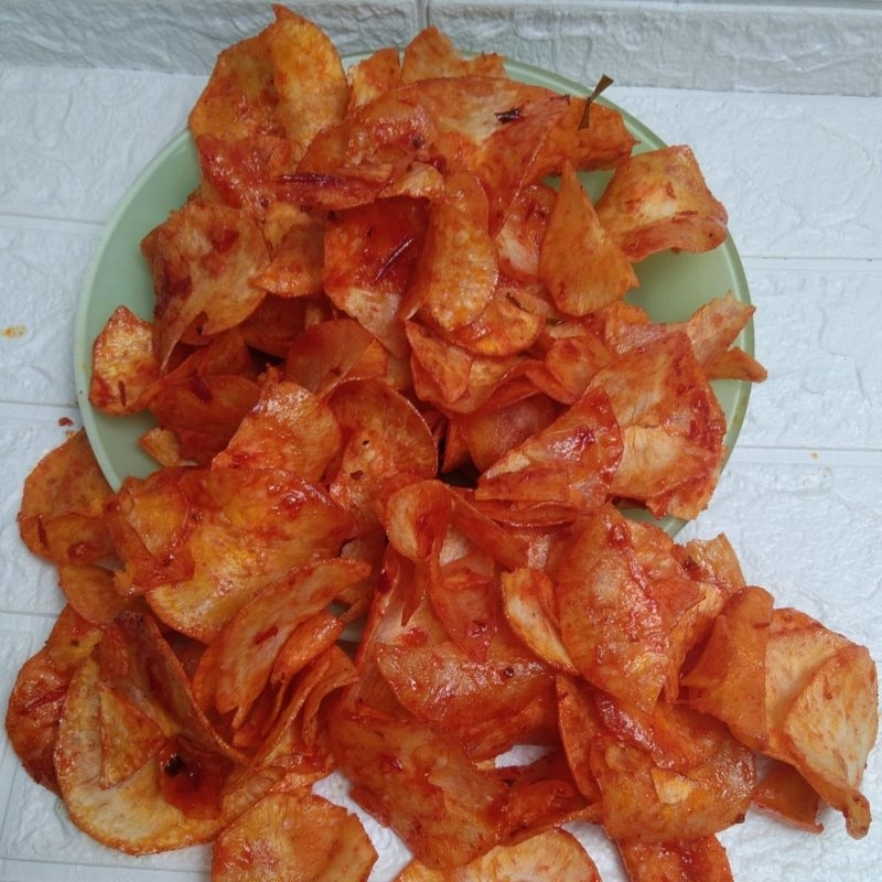 

Kripik Singkong Balado Daun Jeruk 500grm Cemilan Legen