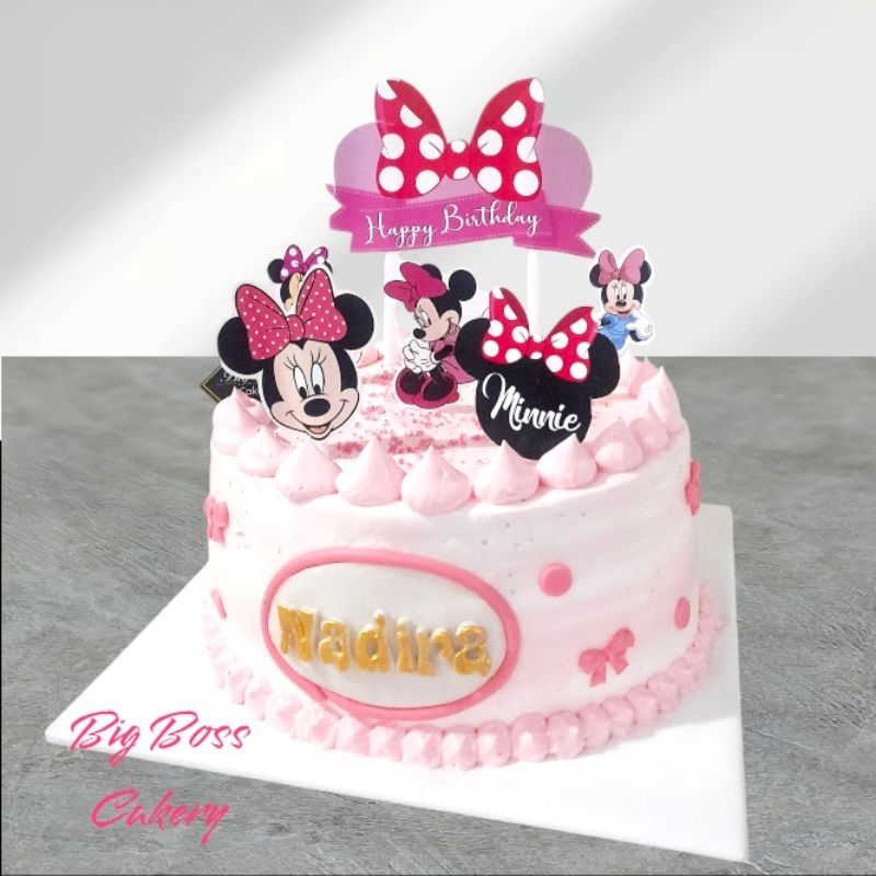 

MINNIE MICKEY MOUSE KUE TART BIRTHDAY WITH CAKE TOPPER