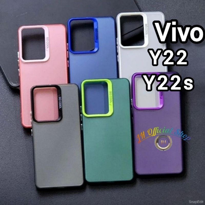CASE VIVO Y22 Y22s NEW SOFTCASE METALIC HYBRID IMD PLATE HOLOGRAM HARDCASE CASING