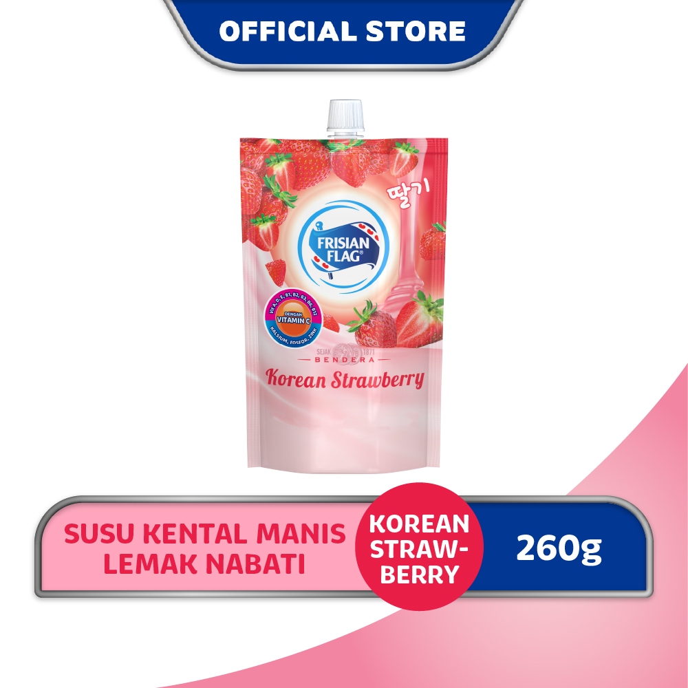 

Frisian Flag Bendera Kental Manis Korean Strawberry Pouch 260g