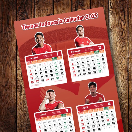 

Kalender Dinding Bola 2025 Timnas Indonesia - 4 Bulanan