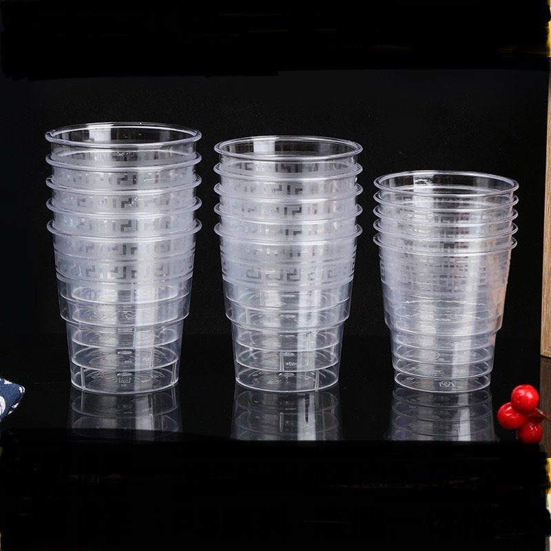 Gelas Plastik Motif Bening Transparant Unik Seperti Kaca untuk Minuman Jus Dessert cup