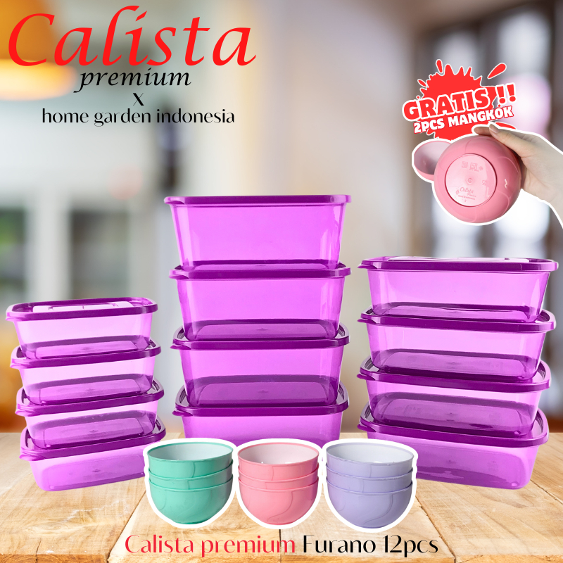 [ CALISTA ] TOPLES PLASTIK CALISTA FURANO PREMIUM 14 INI 1 PCS FOOD CONTAINER KULKAS SET