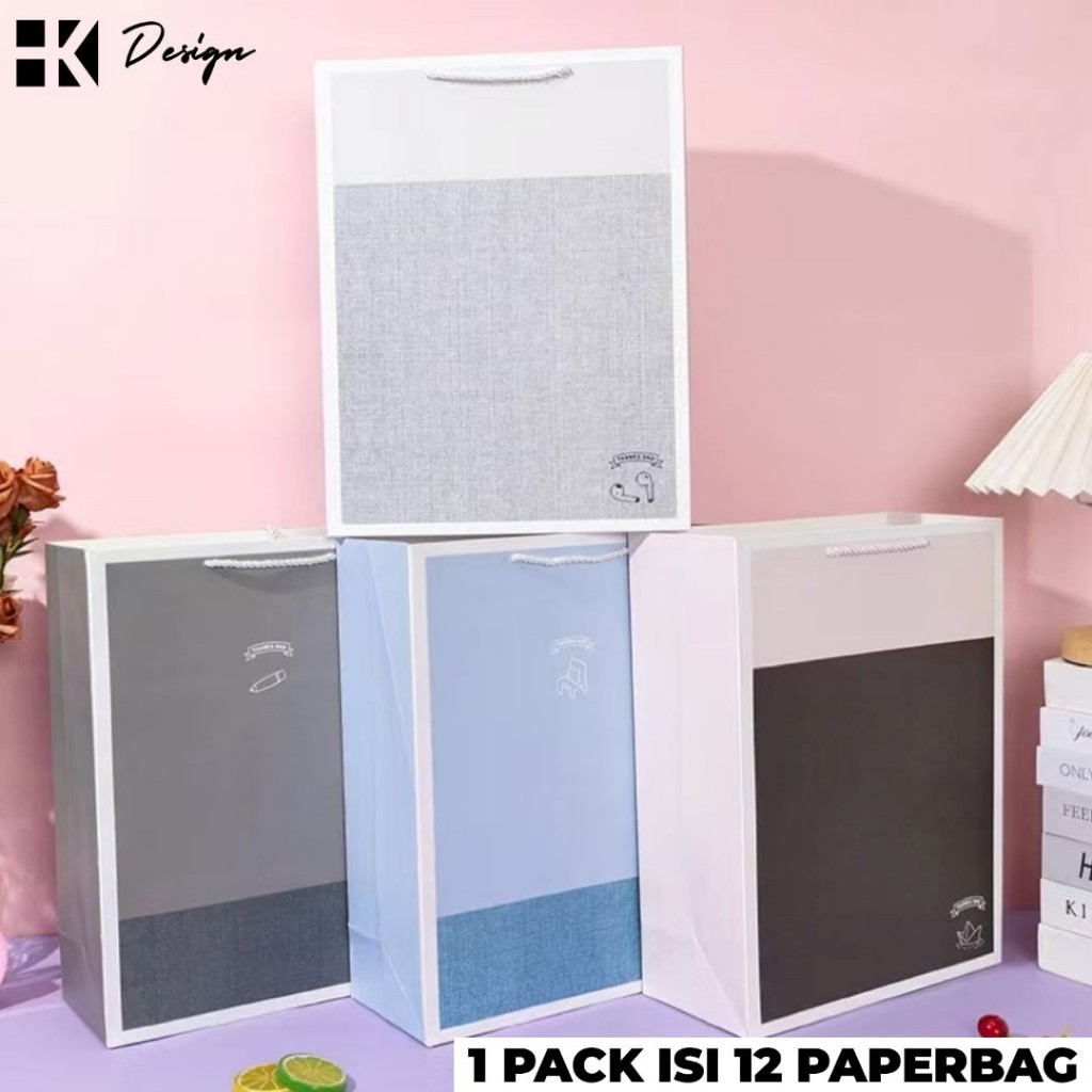 

[40130 12 PCS] PAPERBAG MOTIF UKURAN 38X29X12.5 TAS KADO ULANG TAHUN GOODIE BAG MOTIF