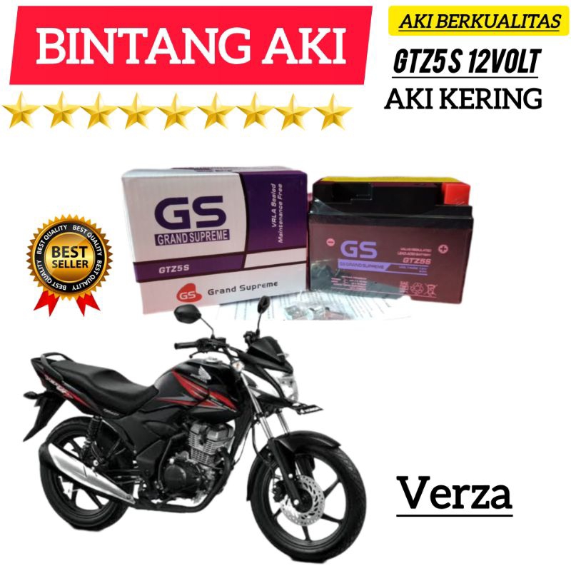 Aki Motor Verza Aki Motor GS Grand Supreme Aki Kering Accu kering GTZ5S 12 Volt 4Ah