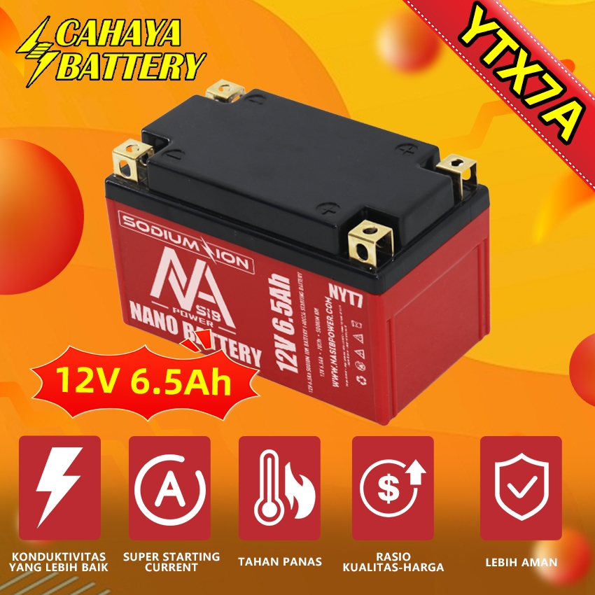 Aki Motor Nano Battery / Aki Motor Sodium Ion 12.4V 6.5Ah / Aki Motor YTX7A 12.4V 6.5Ah / Aki Motor 
