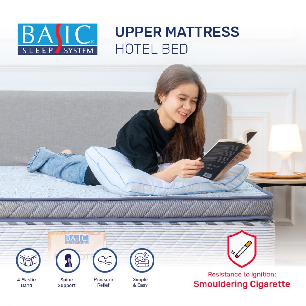 BASIC Springbed Upper Mattress Hotel Bed / Topper Mattress / Rebonded Foam / Pelapis Kasur / Empuk