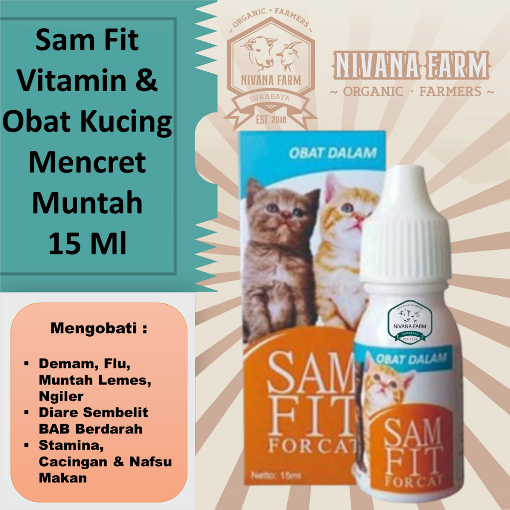 Sam Fit Vitamin & Obat Kucing Mencret Muntah Obat Dalam Kucing 15Ml
