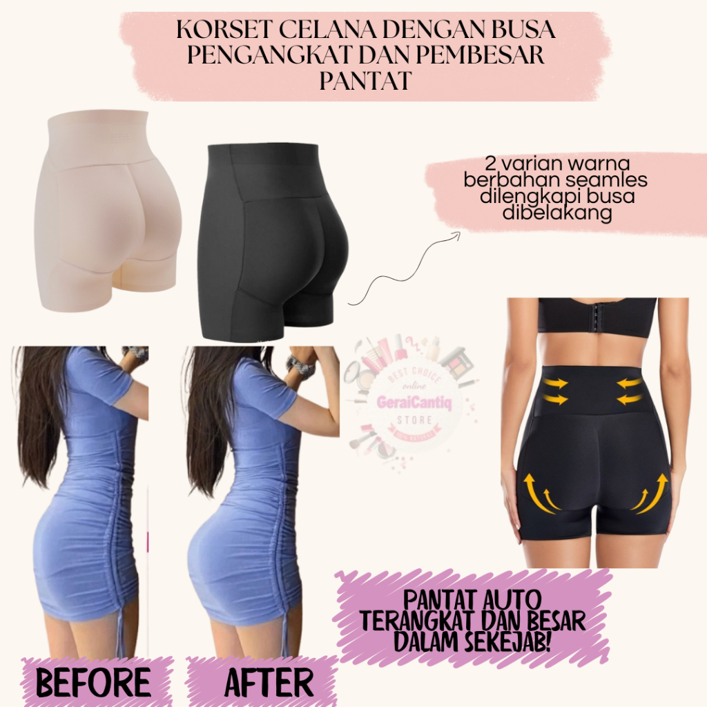 Korset Celana  Busa/ Celana dalam seamless Busa Pengangkat dan Pembesar Pantat Kualitas Premium