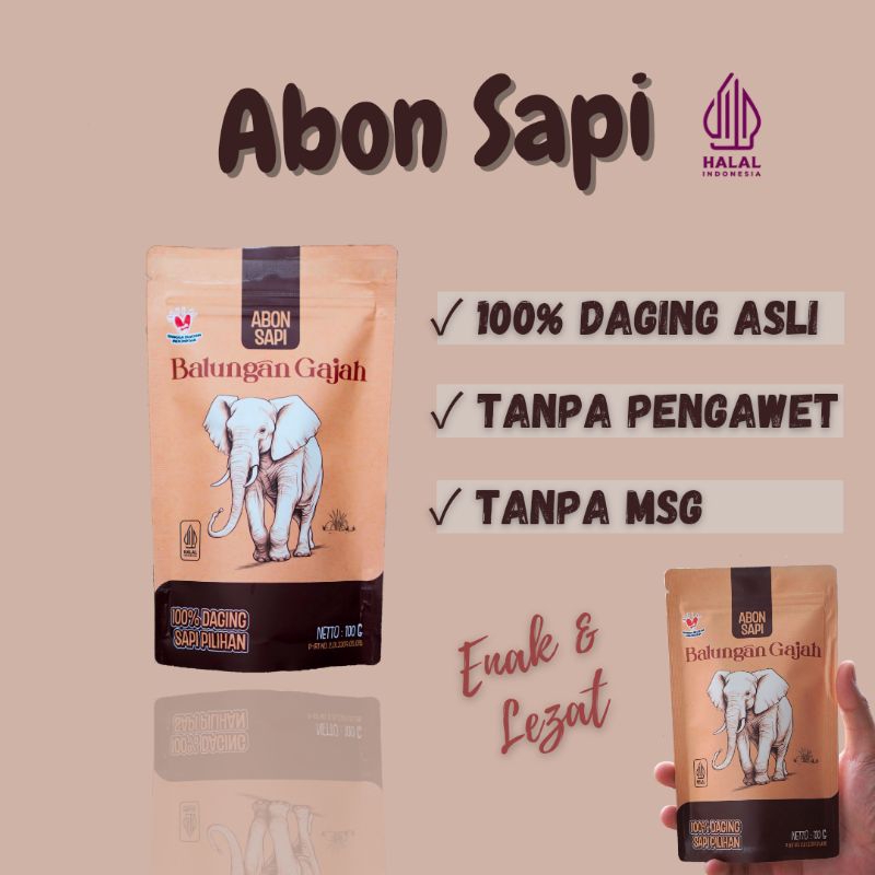 

Paket 2 PCS Abon Sapi Asli Balungan Gajah Kemasan 100gr