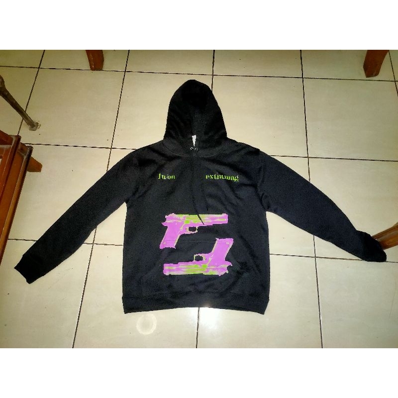 HOODIE MERCIE HITAM SIZE L BARU