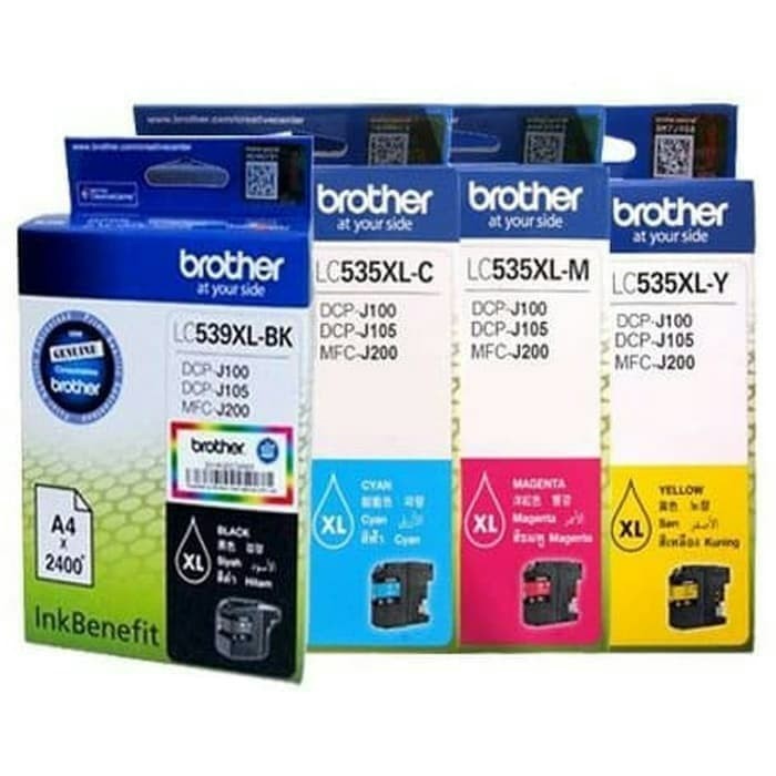 Paket Tinta Brother lc 535xl [CMY]+lc 539 bk original
