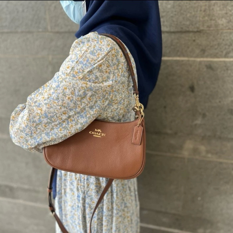 Preloved tas bag Coach Teri brown multi