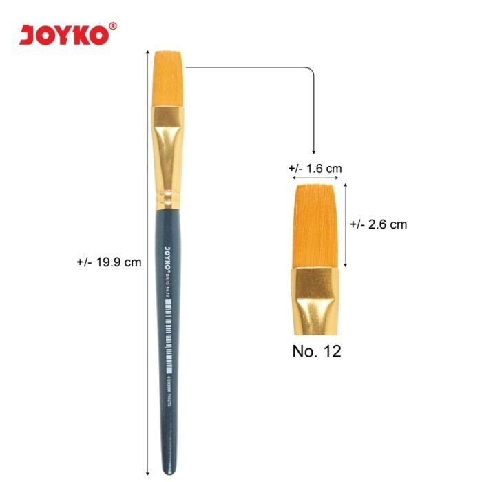 

(Khusus BATAM) Joyko BR-10 Art Brush No. 12 Flat | Kuas Lukis