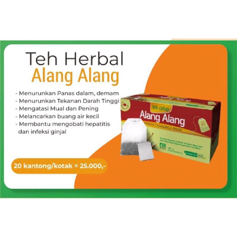 

Griya Herba Teh Alang Alang Teh Celup Herbal Membantu Menurunkan Demam Panas Dalam Mual dan Pening 20 Kantong Original Halal