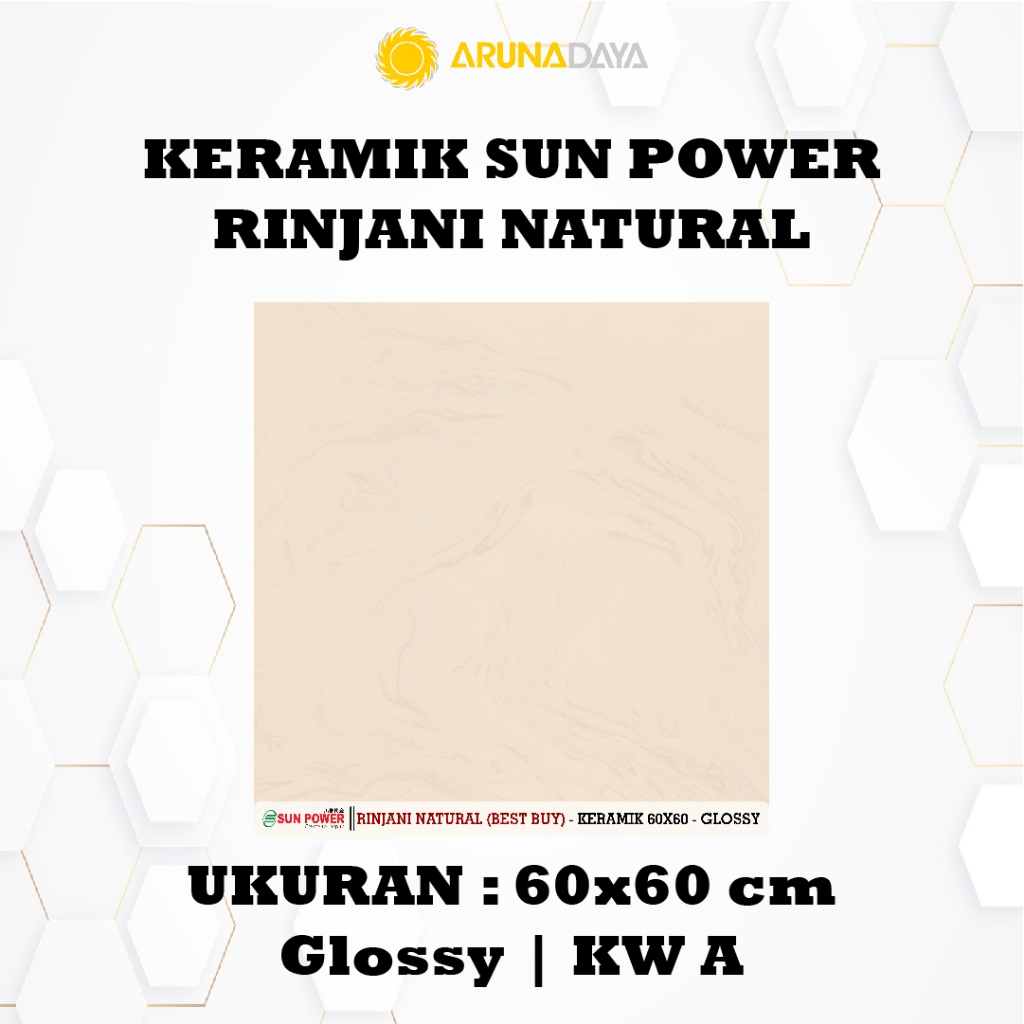 LANTAI KERAMIK SUN POWER - RINJANI NATURAL UKURAN 60X60 CM