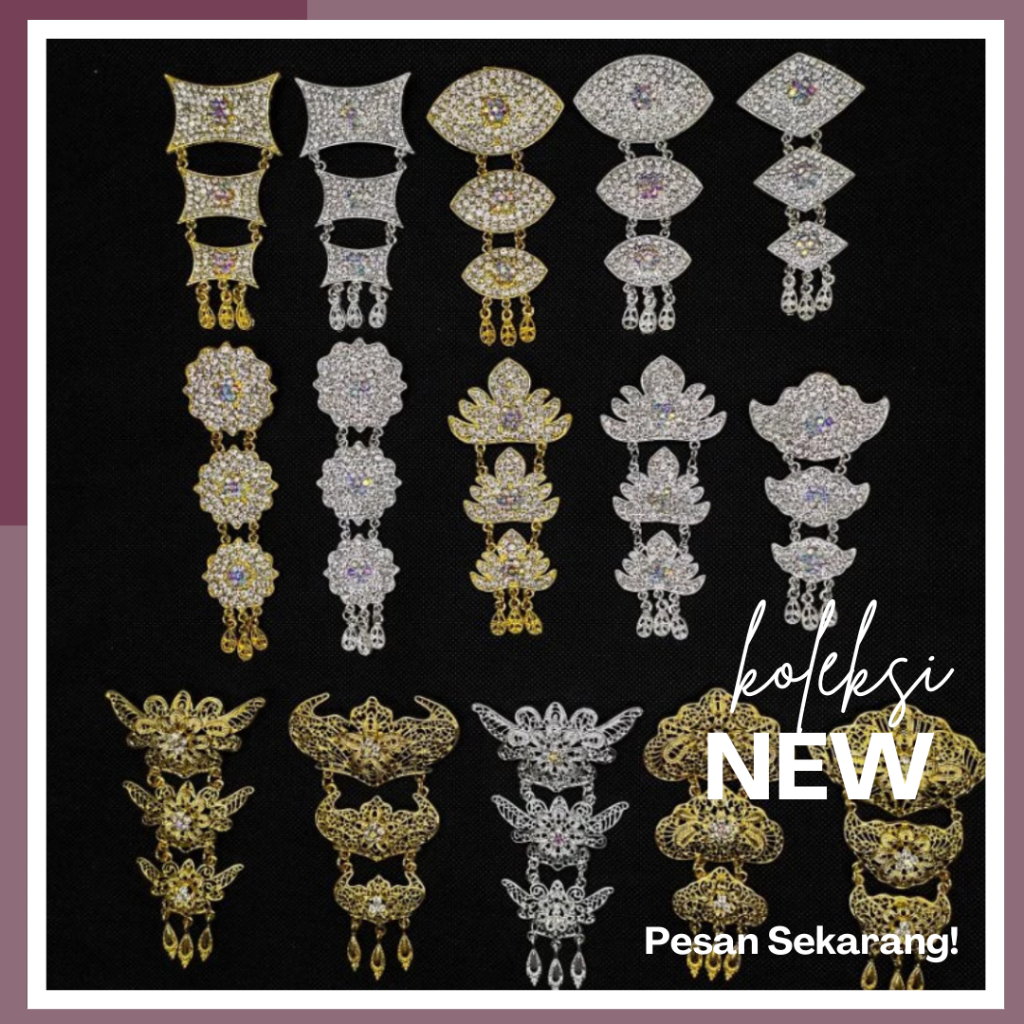 Bros Kebaya Modern CANTIK KUALITAS PREMIUM ANTI KARAT Gold Warna Emas DAN PERAK Kutubaru 2 Susun Tum