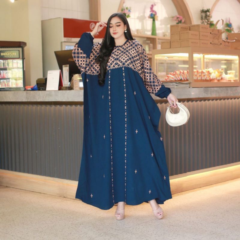 KAFTAN SHAFIRA GAMIS RAYON PREMIUM BUSUI JUMBO RESLETING DEPAN MEWAH FASHION MUSLIM WANITA