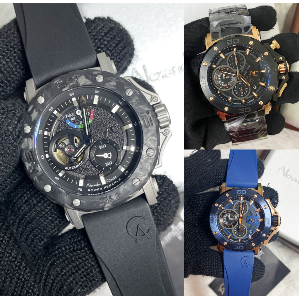 Jam Tangan Pria Alexandre Christie AC 9205 / AC9205 Carbon Original Garansi Resmi