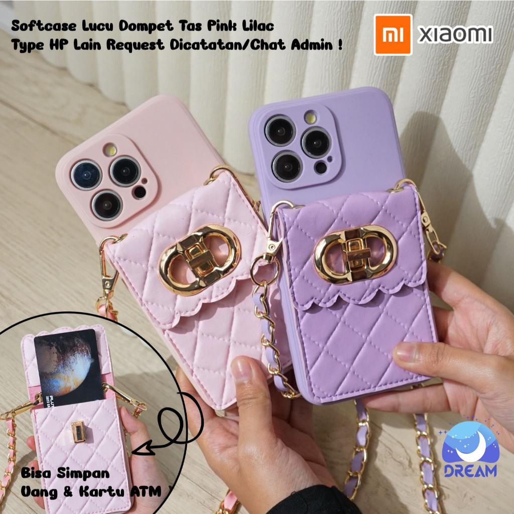 [DOMPET ND] SOFTCASE DOMPET WARNA NAGITA LUCU SLING BAG TALI RANTAI PANJANG For XIOAMI REDMI 12C 13C