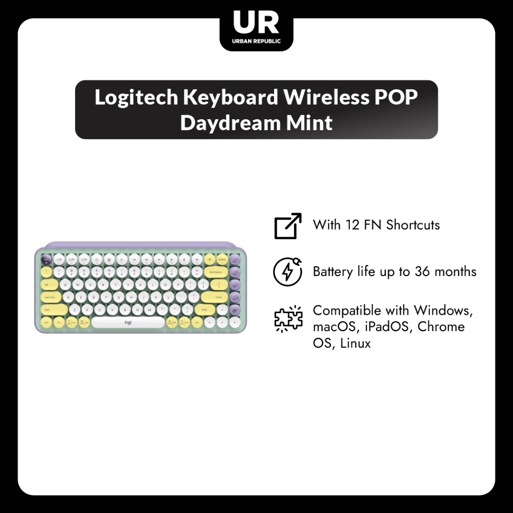Logitech Keyboard Wireless POP - Daydream Mint
