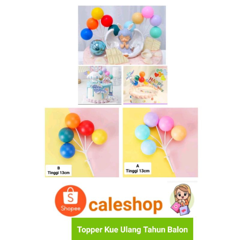 Topper Kue Ulang Tahun bentuk bola balon Dekorasi Hiasan Ultah Anak