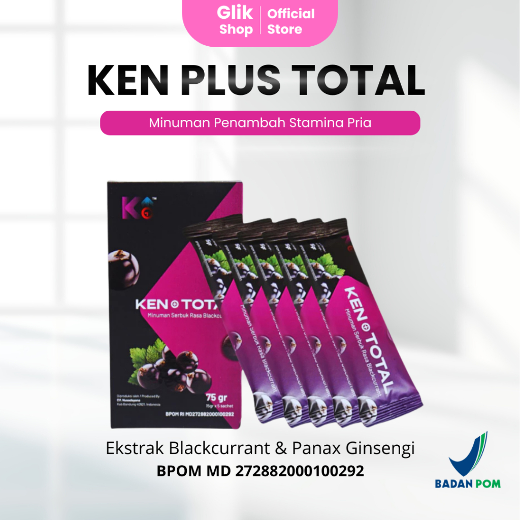 

KENPLUS KENTOTAL Miinuman Pria Rasa Blackcurrant dan Panax Gingseng - Isi 5 Saset