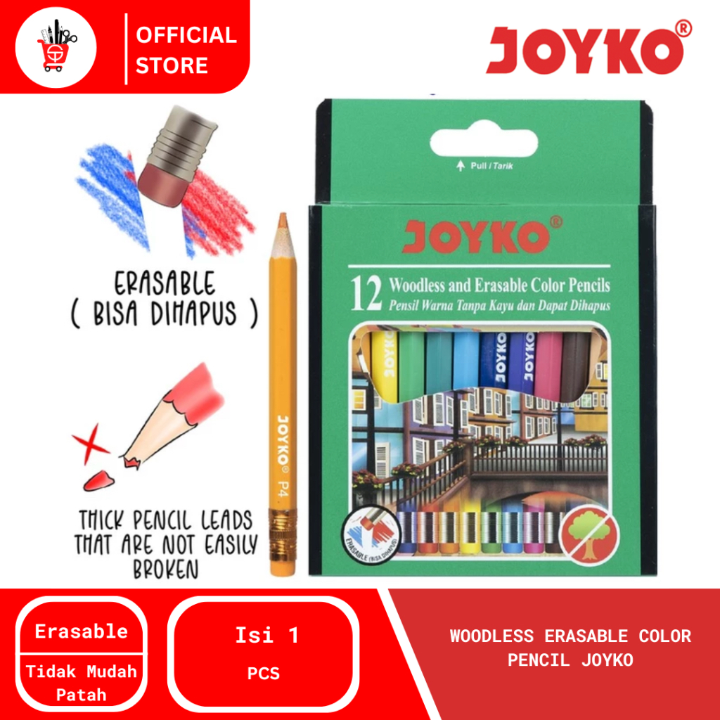 

Color Pencil | Pensil Warna Joyko Erasable CP-120 (1 SET)