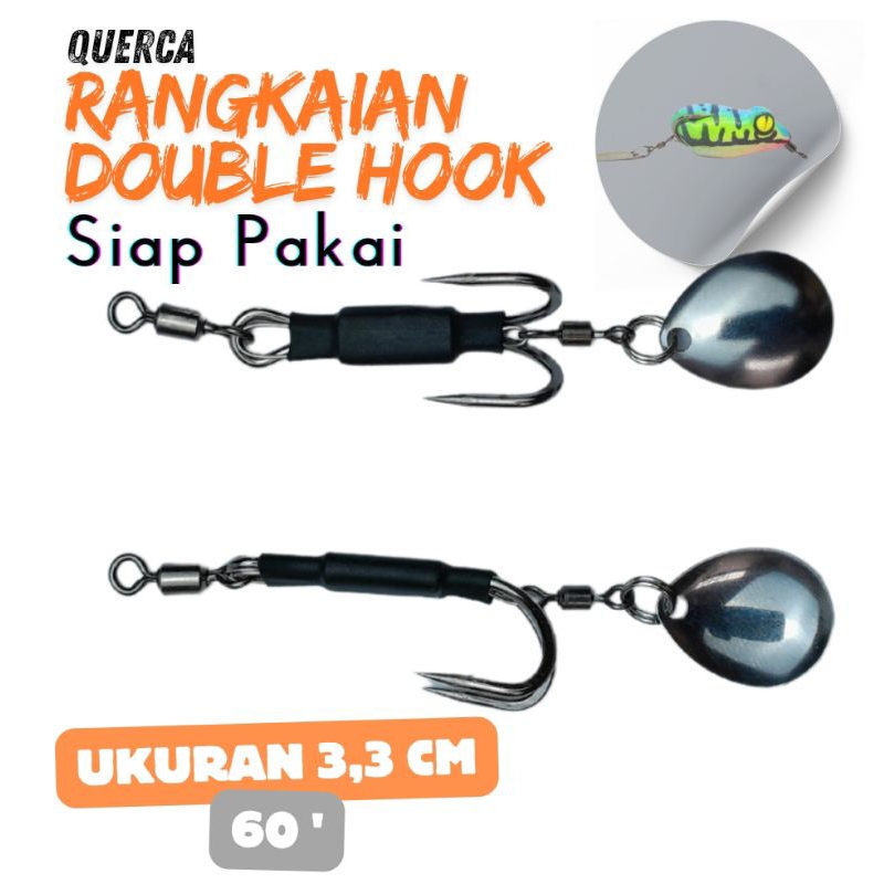 Rangkaian Kail Pancing Gabus Double Hook Soft Frog. Siap Pakai