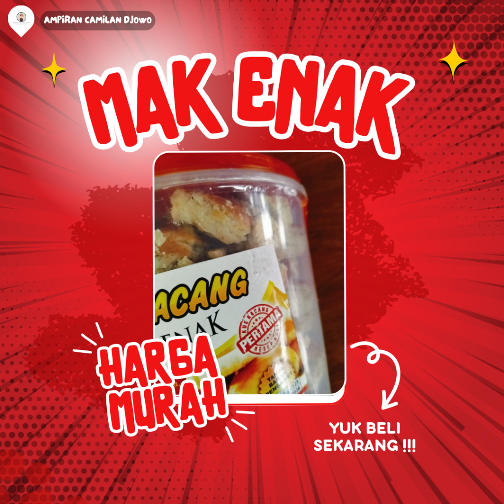 

DEB Kue Kacang Mak Enak Jember ORI / monde susu/janit Mak Enak /Kue mak Enak - Ampiran Camilan Djowo