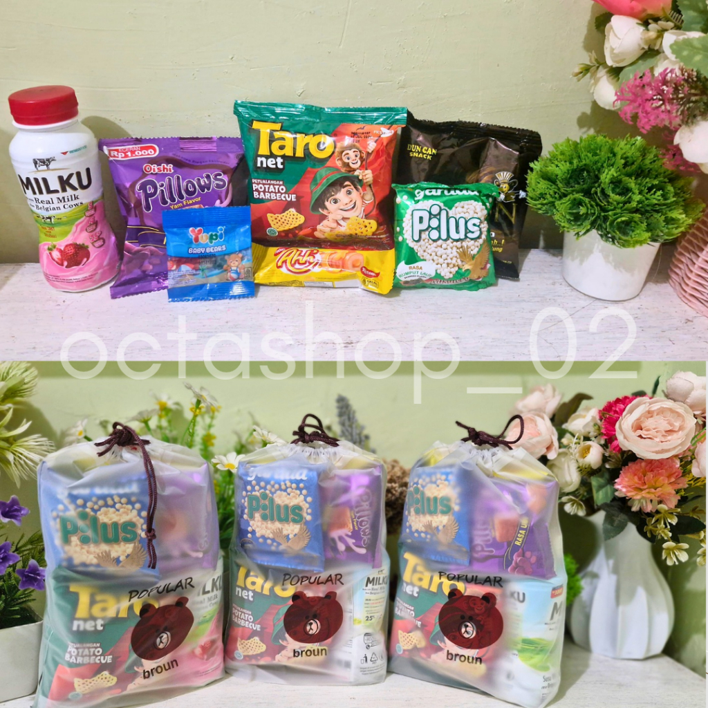 

BUY 28 FREE 1, Paket snack ulang tahun anak kemasan pouch/Hampers Snack ulang tahun