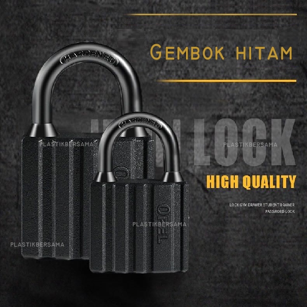 Gembok Pintu Pagar Rumah Hitam 38 50 62 75 mm