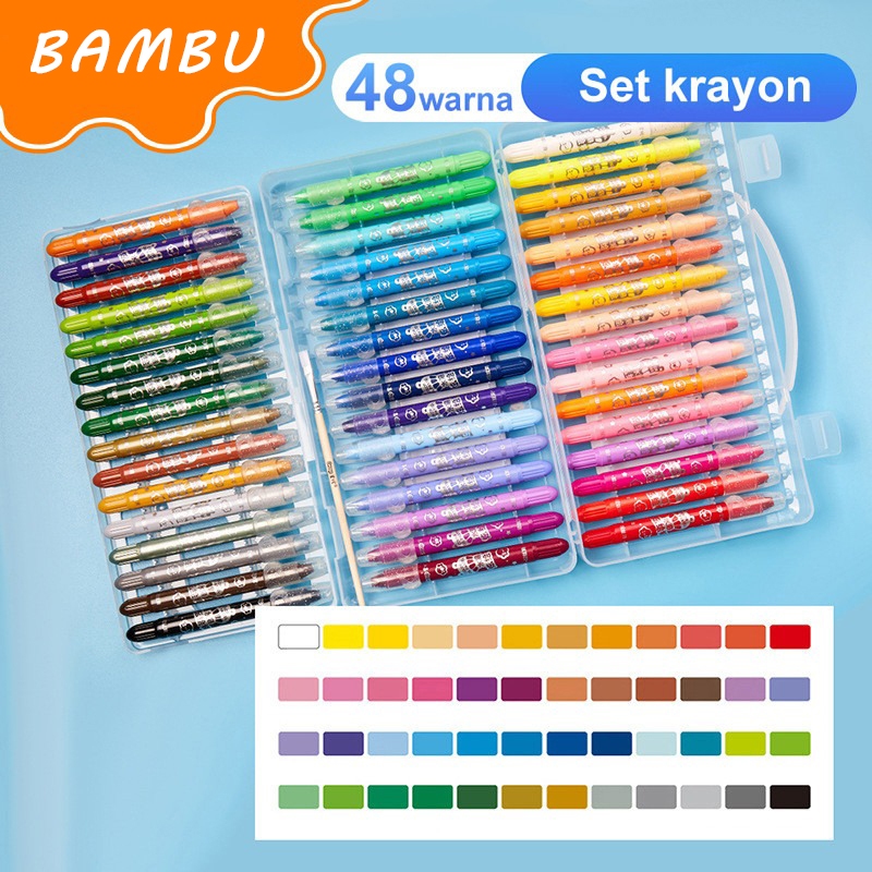 

CRAYON GRASP / CRAYON GRASP MATA SEDANG / SILKY CRAYON / WATER SOLUBLE CRAYON / KRAYON WARNA