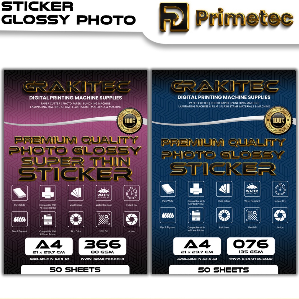 

cr Produk Keren Sticker Photo Paper Ultra Thin A4 Isi 5 Lembar Kertas Foto Sticker Glossy Premium 135 atau 8 GSM Primetec S95