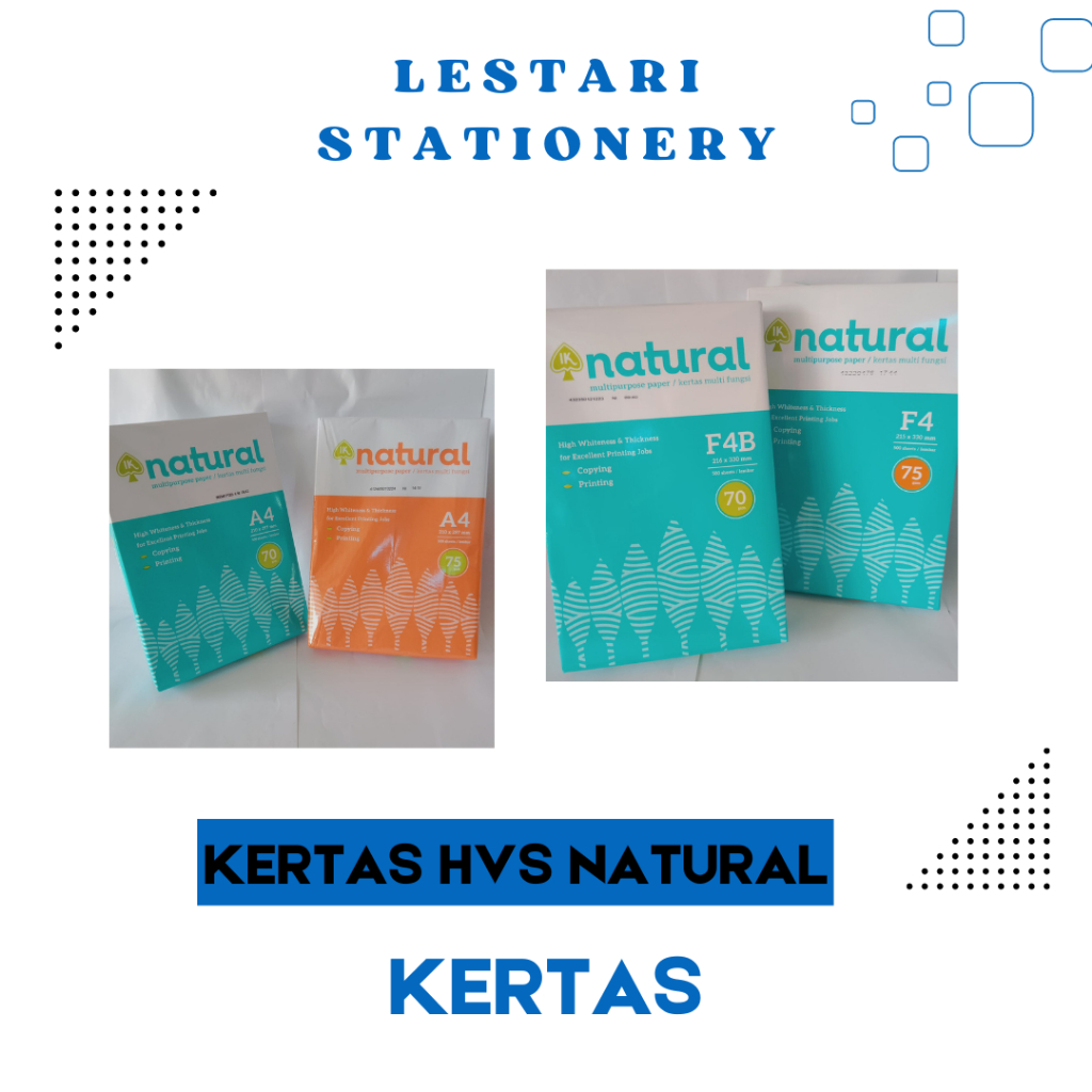 

HVS Natural A4 | HVS Putih | Kertas HVS Natural A4 70gsm & A4 75gsm | Lestari Stationery