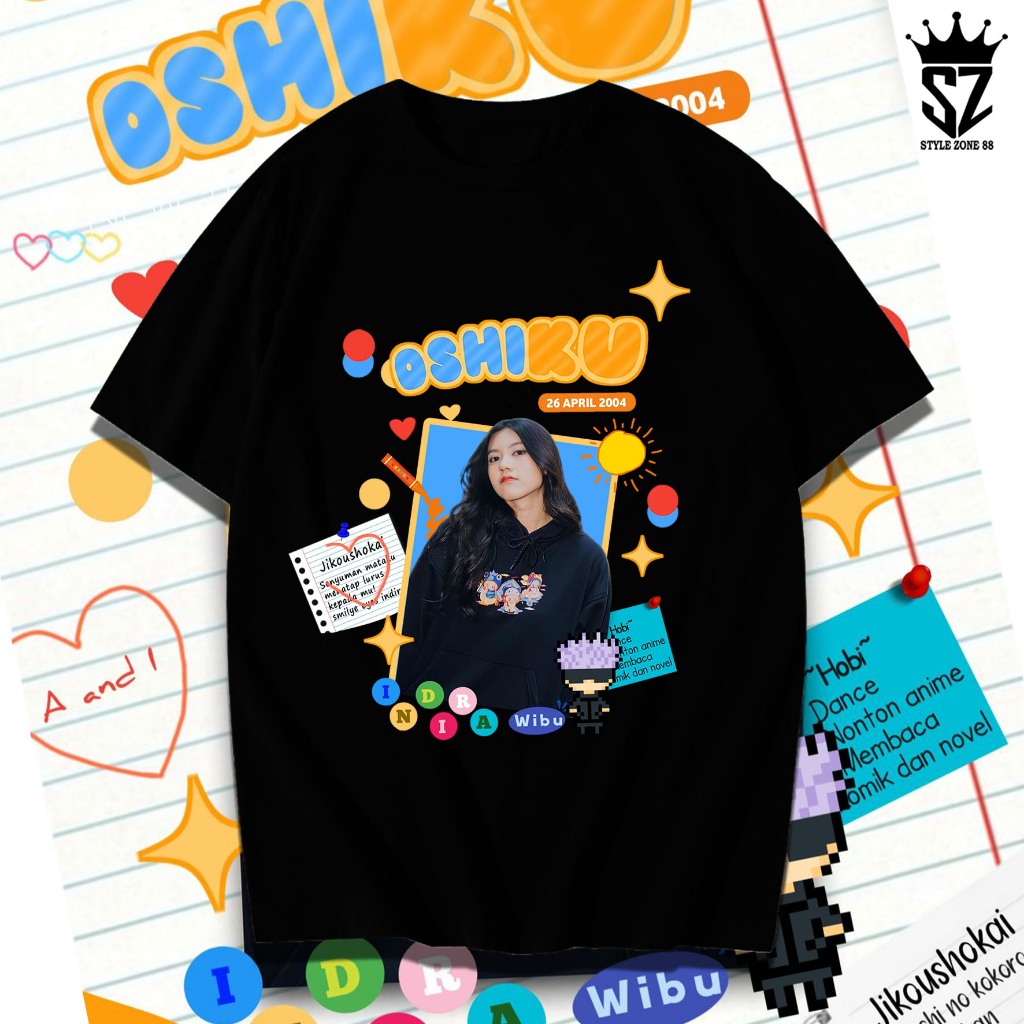 Kaos JKT48 - Kaos Oshi ku INDIRA JKT48 - jikoshoukai Indira Wibu ( FANMADE ) COD
