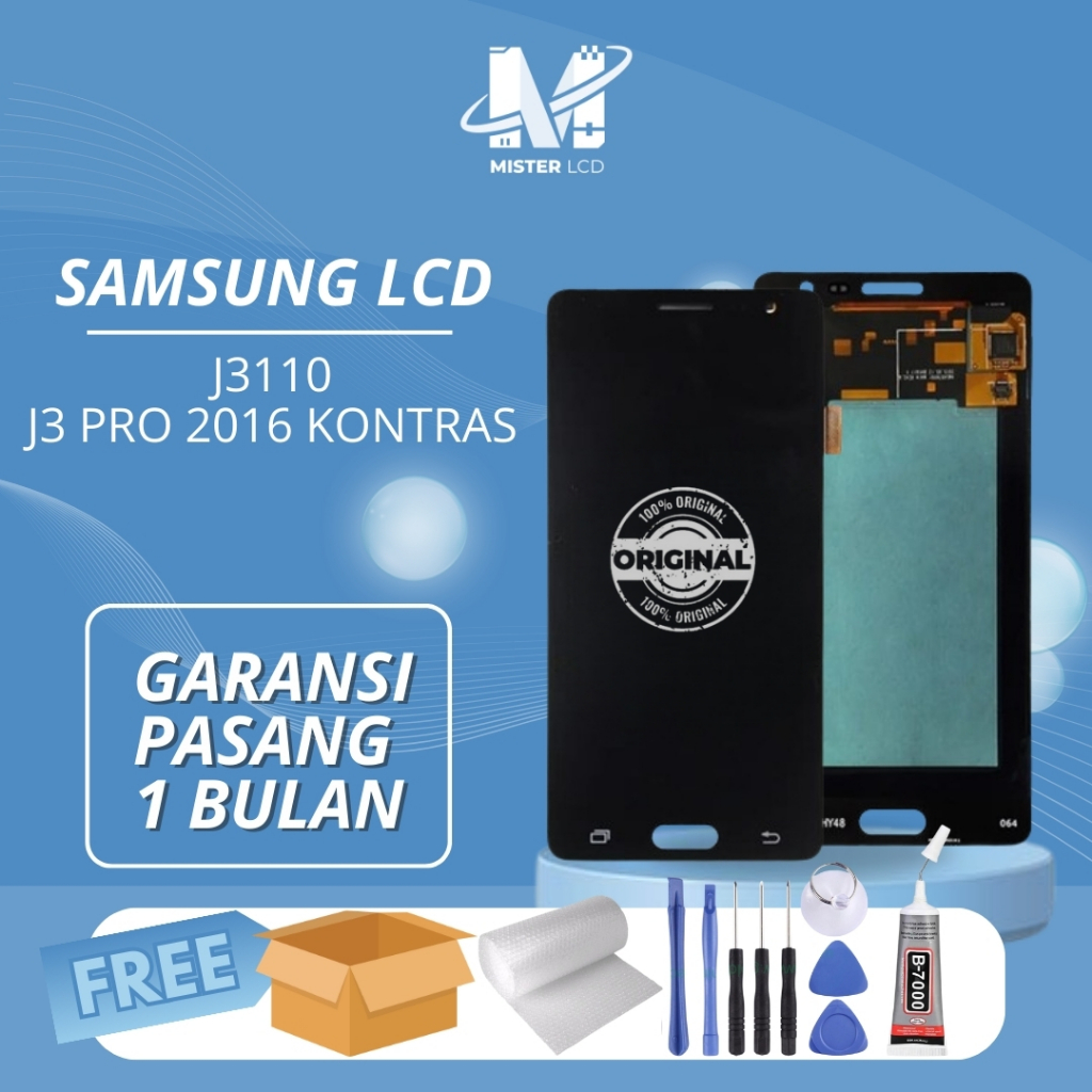 LCD SAMSUNG J3110 / J3 PRO 2016 KONTRAS FULLSET ORIGINAL FREE LEM + OPENING SET