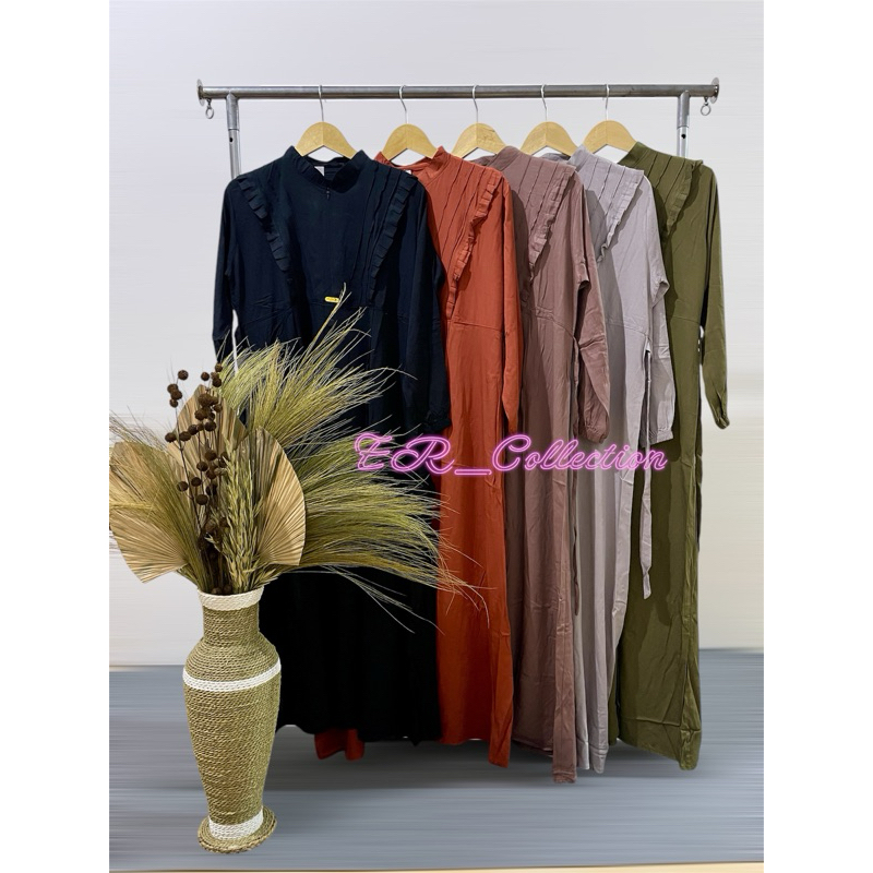 Gamis Rayon / Dress wanita / Gamis Rayon polos / Gamis rayon kancing