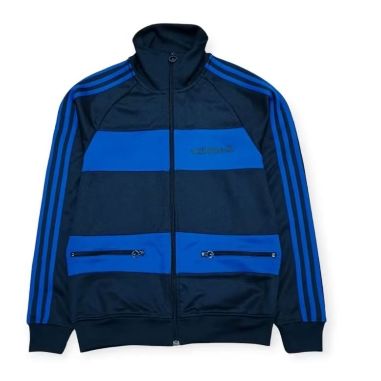 Tracktop Adidas Beckenbauer biru hitam / blue black