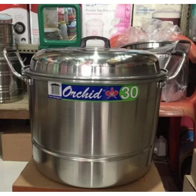 Dandang NASI/ Langseng NASI 30 (5 Liter Nasi) Anggrek Panci Kukus 30
