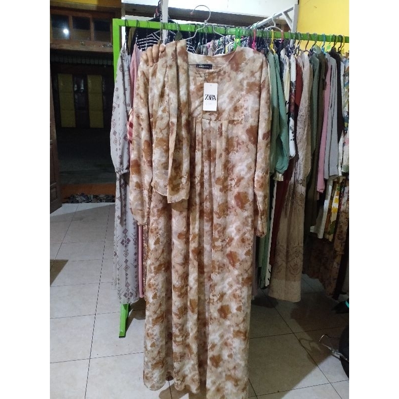 Zara Gamis bahan full ceruty muslim wanita mewah Syar'i