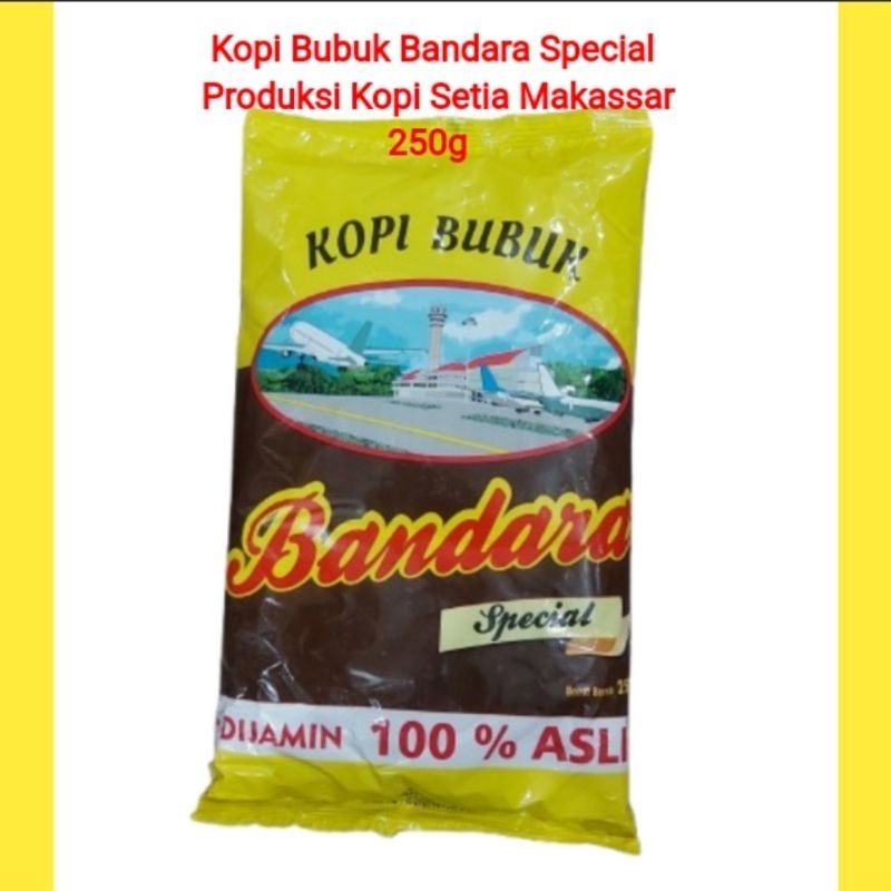 

Kopi Bubuk Bandara Special. Produksi Kopi Setia Makassar.