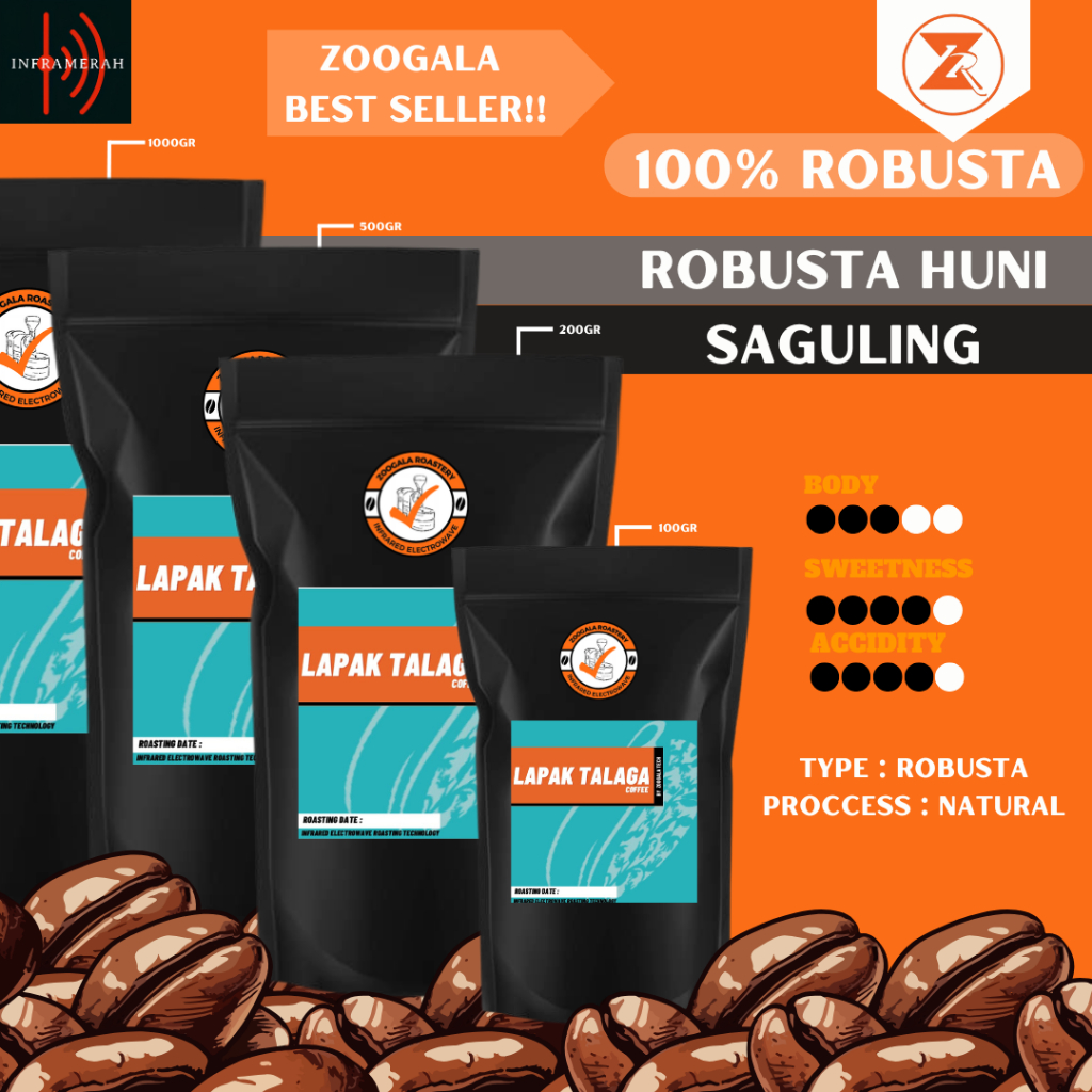 

Zoogala Biji Kopi Roast Beans Robusta Huni Saguling