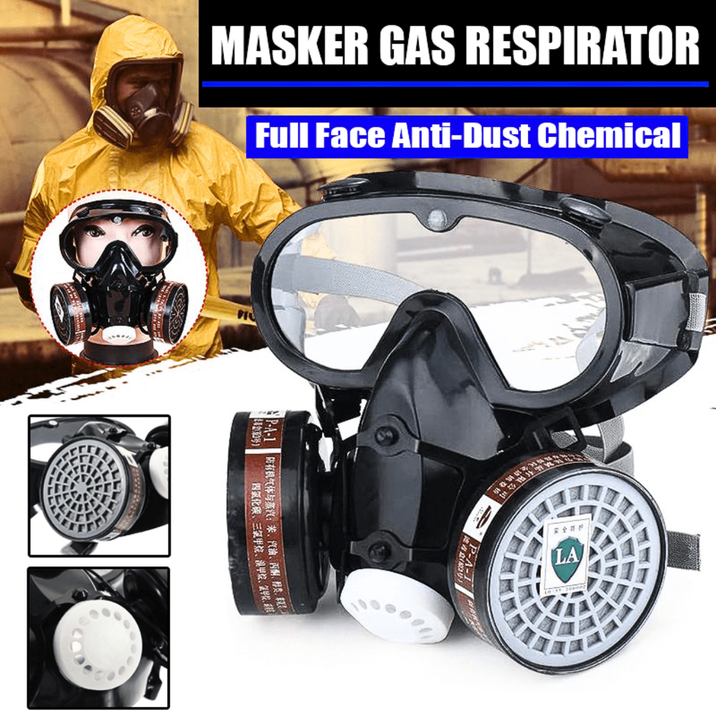 PUSAT TaffGUARD Masker Gas Respirator Full Face cat semprot debu proyek pabrik SF01