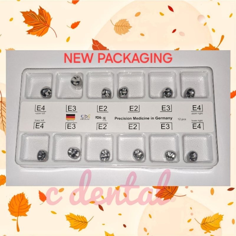 [12 Pcs] Dental Pedodontic Crown Metal Stainless Steel SSC Gigi Sulung Molar Anak Pack RB7