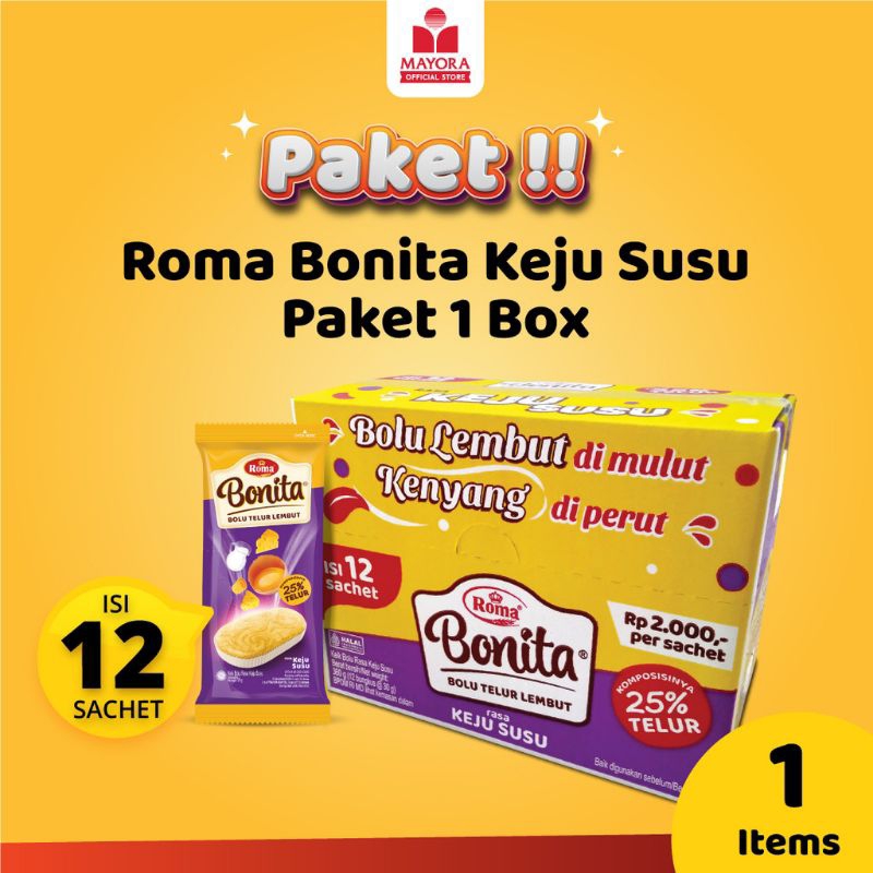 

Roma Bonita Bolo Telur Lembut Pasangan Isi 12 Sachet