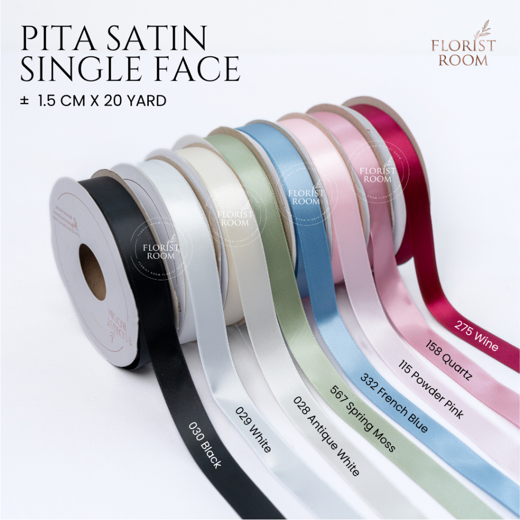 

Pita satin Single face ±1.5cm x 20yard - 029 White - Gift Ribbon