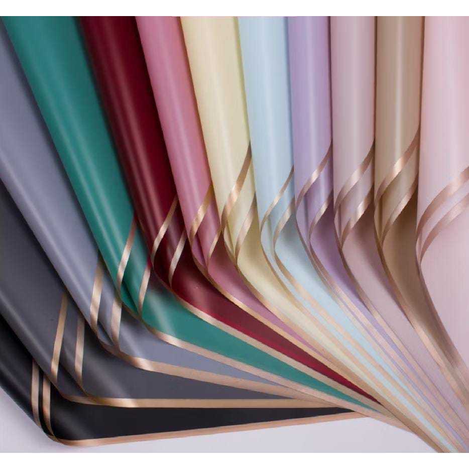 

Kertas Bunga Buket List Gold Emas Cellophane / Flower Wrapping List Gold