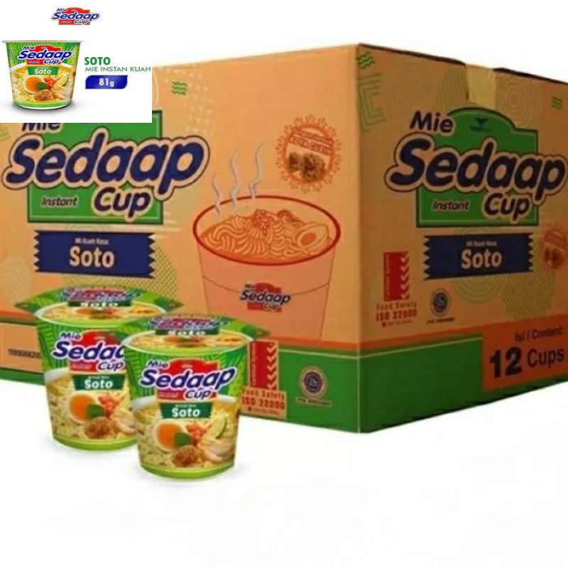 

Sedaap Cup Mie Instan Soto 81 gr 1 Dus 12 Pcs
