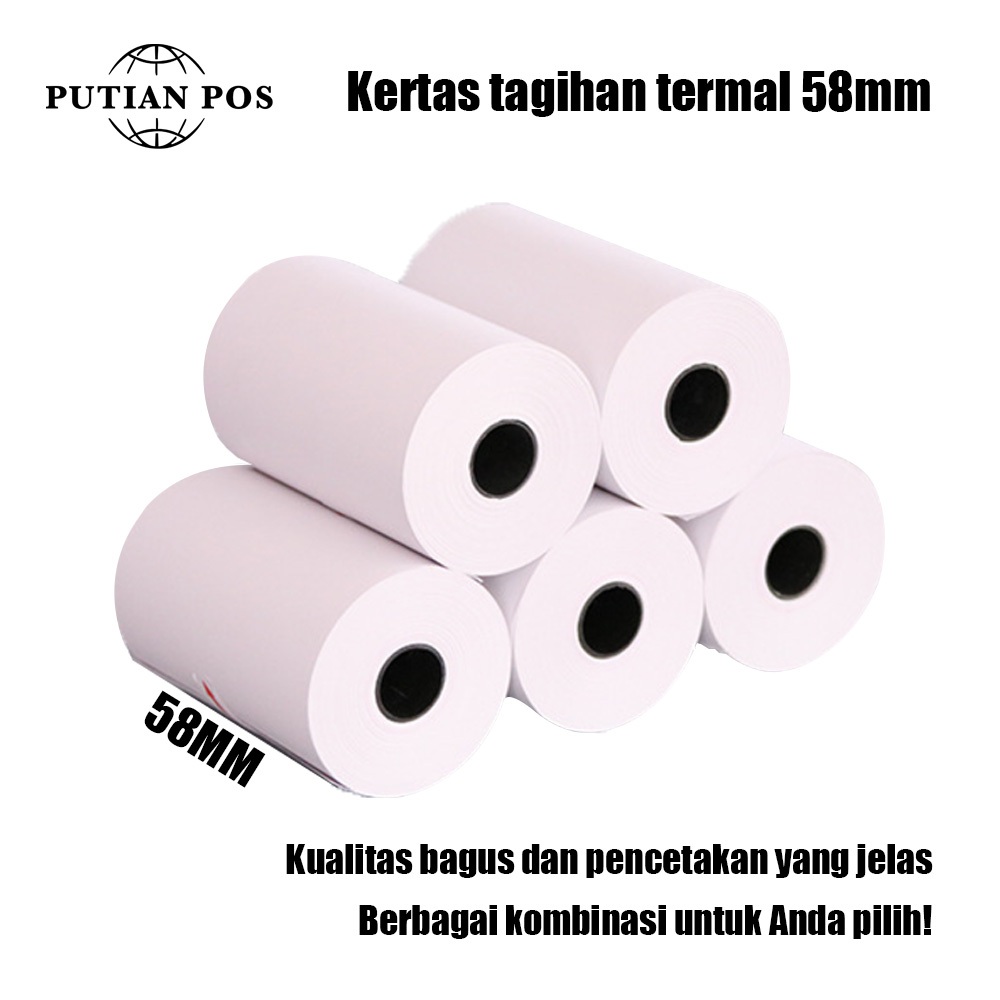 

Thermal paper roll 58×40 thermal bill paper PUTIAN POS 10 rolls/20 rolls/30 rolls/40 rolls